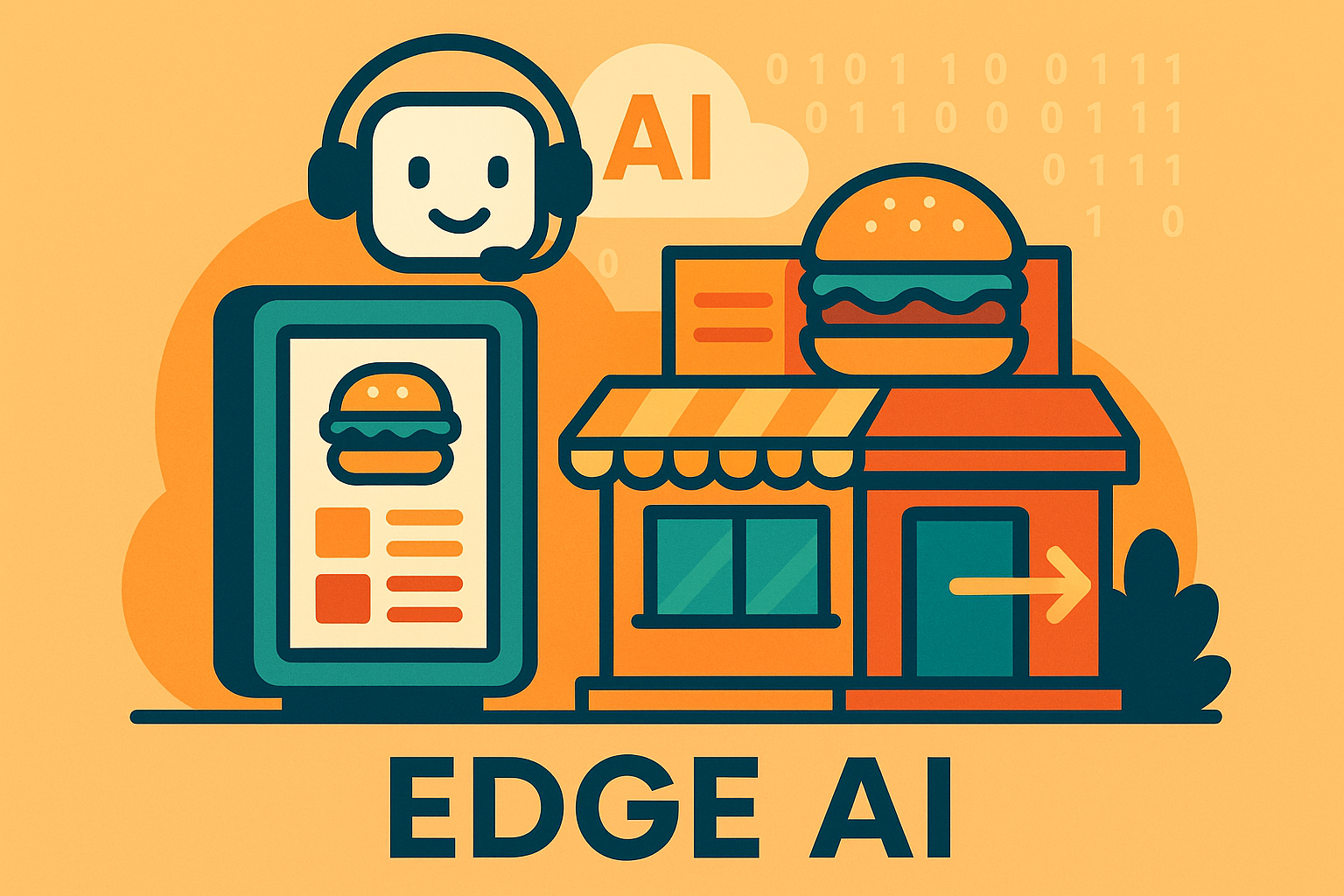 Illustration of Edge AI implementation at a major chain store
